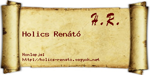 Holics Renátó névjegykártya